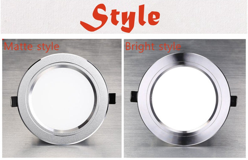 LED Downlight 3W 5W 7W 9W 12W 15W 18W 24W Round Concave Lamp 85V~260V LED Bulb Bedroom Kitchen LED Lights