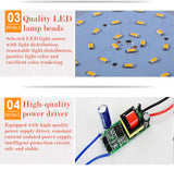 LED Downlight 3W 5W 7W 9W 12W 15W 18W 24W Round Concave Lamp 85V~260V LED Bulb Bedroom Kitchen LED Lights