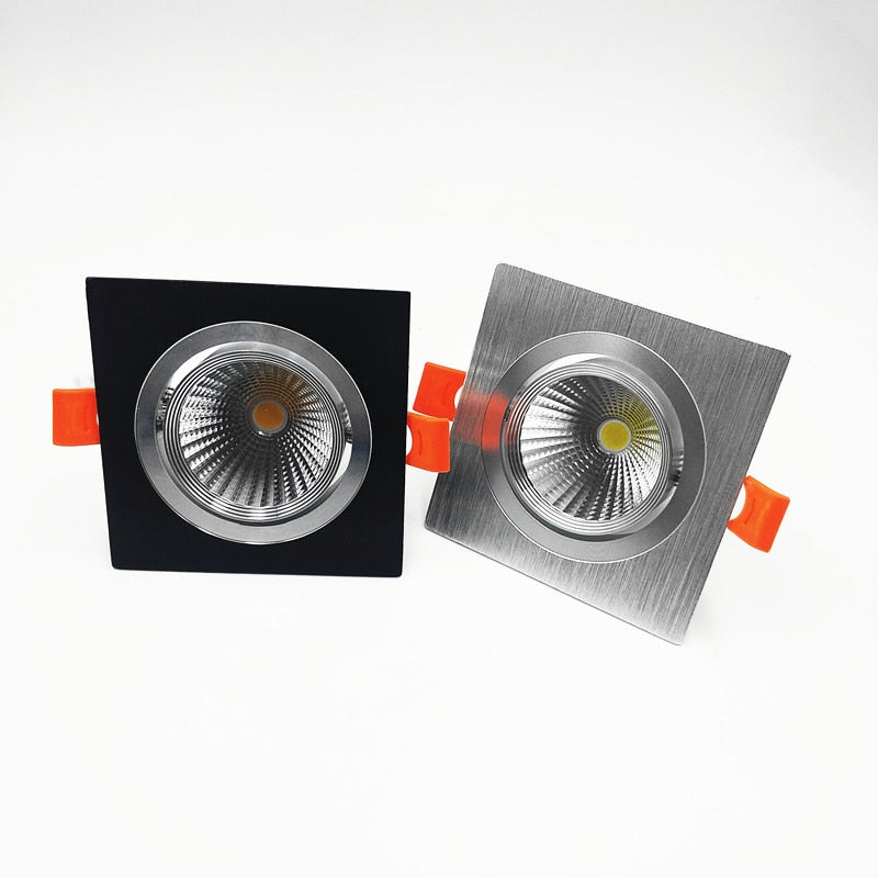 Square Recessed Dimmable COB LED Downlights 7W 9W 12W LED Ceiling Spot Lights AC85-265V LED Ceiling Lamps Indoor Lighting
