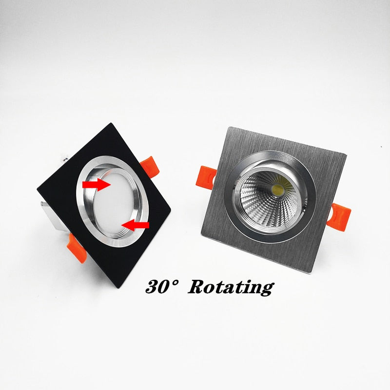 Square Recessed Dimmable COB LED Downlights 7W 9W 12W LED Ceiling Spot Lights AC85-265V LED Ceiling Lamps Indoor Lighting