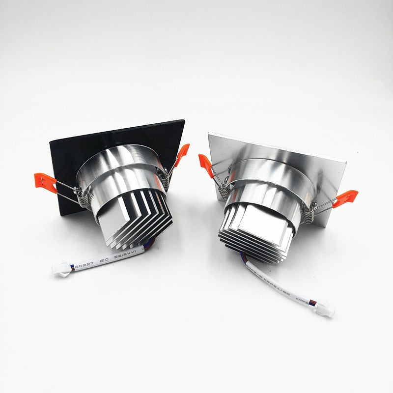 Square Recessed Dimmable COB LED Downlights 7W 9W 12W LED Ceiling Spot Lights AC85-265V LED Ceiling Lamps Indoor Lighting