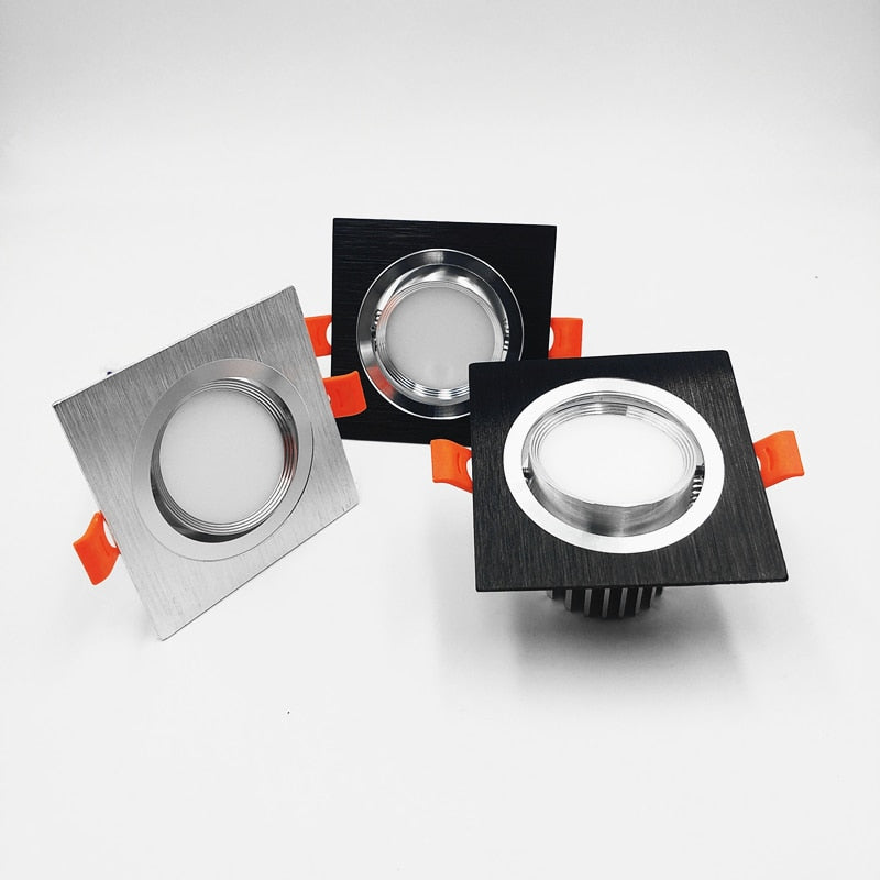 Square Recessed Dimmable COB LED Downlights 7W 9W 12W LED Ceiling Spot Lights AC85-265V LED Ceiling Lamps Indoor Lighting