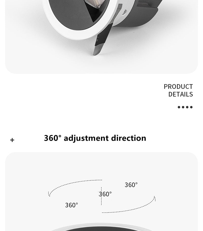 Dimmable COB LED Downlight 7W 9W AC85-265V Ceiling Spot Lights 12W 15W Natural White For Bedroom / Shop / Restaurant /Hotel