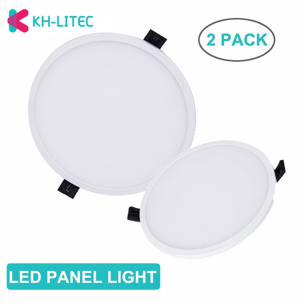 KHLITEC 2 PACK Downlight LED 8W 16W 22W 30W Round Recessed Surface Mounted LED Panel 85-265V For Living Room Bedroom Kitchen