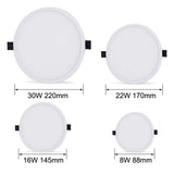 KHLITEC 2 PACK Downlight LED 8W 16W 22W 30W Round Recessed Surface Mounted LED Panel 85-265V For Living Room Bedroom Kitchen