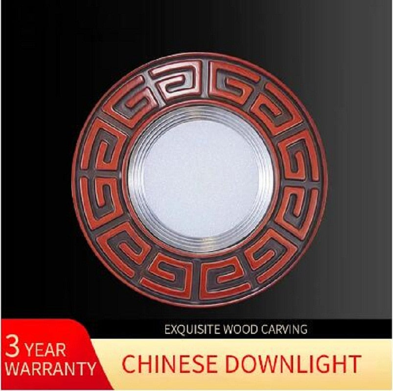 FLKL Chinatown Chinese Style LED Downlight 3W 5W Household Aluminum Alloy And Resin Material Embedded LED Downlight