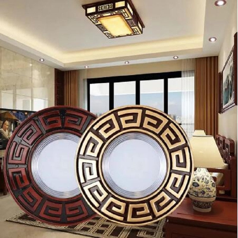 FLKL Chinatown Chinese Style LED Downlight 3W 5W Household Aluminum Alloy And Resin Material Embedded LED Downlight