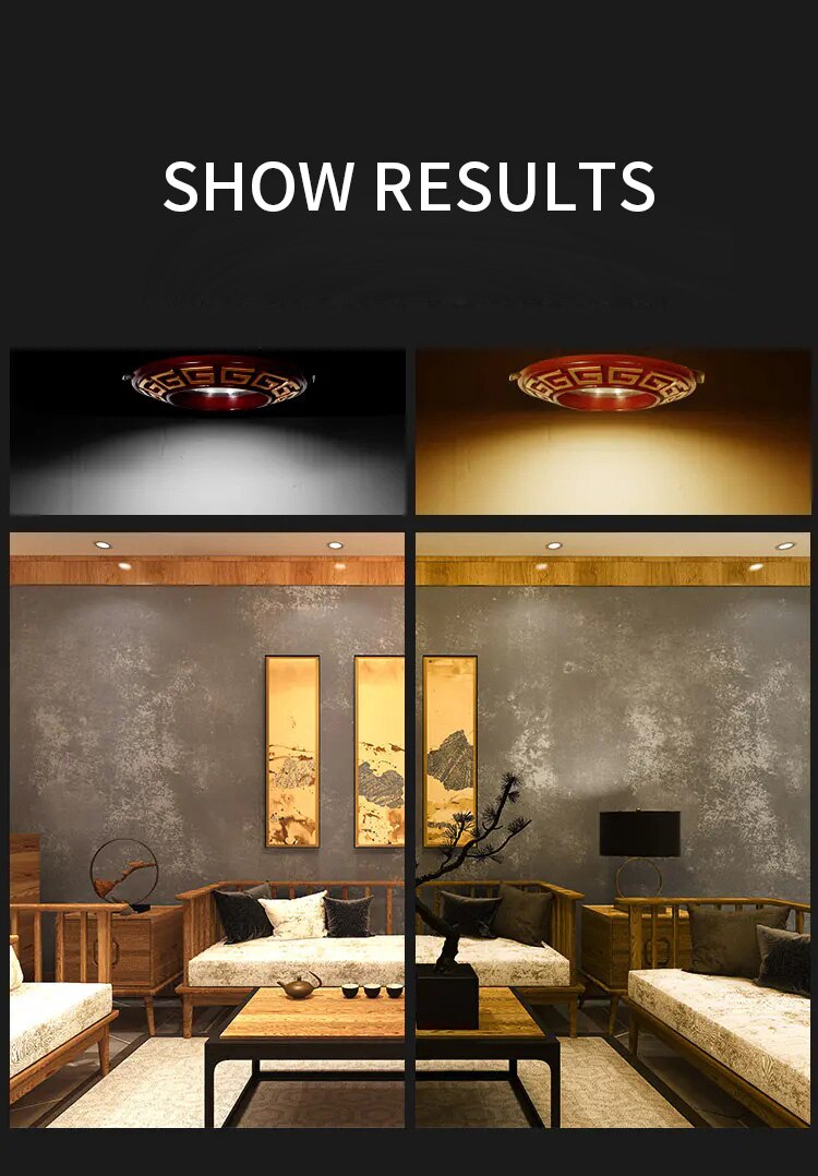 FLKL Chinatown Chinese Style LED Downlight 3W 5W Household Aluminum Alloy And Resin Material Embedded LED Downlight