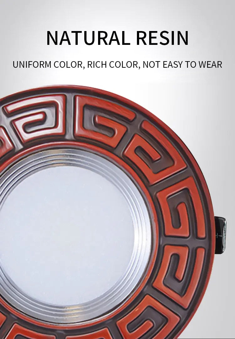 FLKL Chinatown Chinese Style LED Downlight 3W 5W Household Aluminum Alloy And Resin Material Embedded LED Downlight