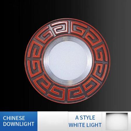 FLKL Chinatown Chinese Style LED Downlight 3W 5W Household Aluminum Alloy And Resin Material Embedded LED Downlight