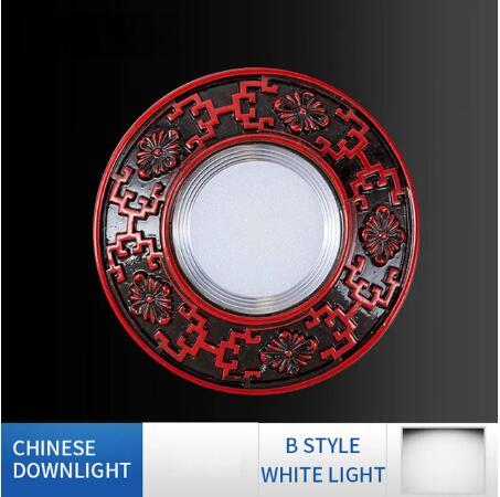 FLKL Chinatown Chinese Style LED Downlight 3W 5W Household Aluminum Alloy And Resin Material Embedded LED Downlight