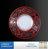 FLKL Chinatown Chinese Style LED Downlight 3W 5W Household Aluminum Alloy And Resin Material Embedded LED Downlight