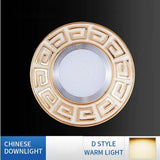 FLKL Chinatown Chinese Style LED Downlight 3W 5W Household Aluminum Alloy And Resin Material Embedded LED Downlight