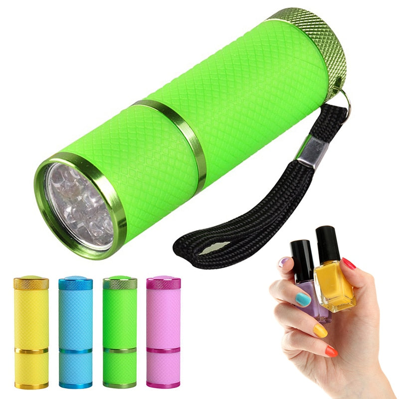 LED Flashlight UV Lamp Portable for Nail Gel Fast Dryer Cure 4 Colors Nail Dryer Mini LED Downlights Makeup Tools 12w 8.7* 2.6cm