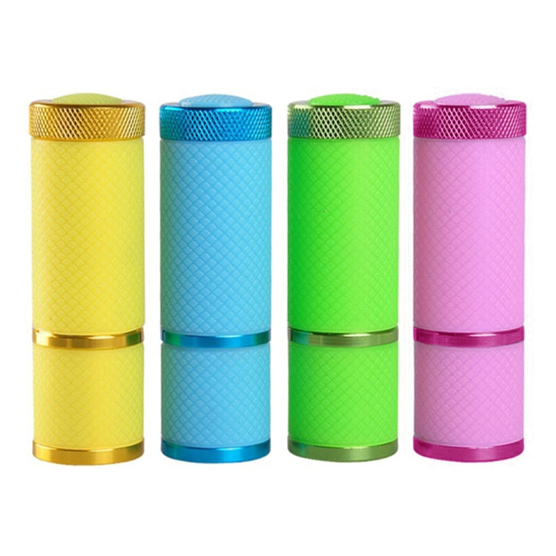 LED Flashlight UV Lamp Portable for Nail Gel Fast Dryer Cure 4 Colors Nail Dryer Mini LED Downlights Makeup Tools 12w 8.7* 2.6cm