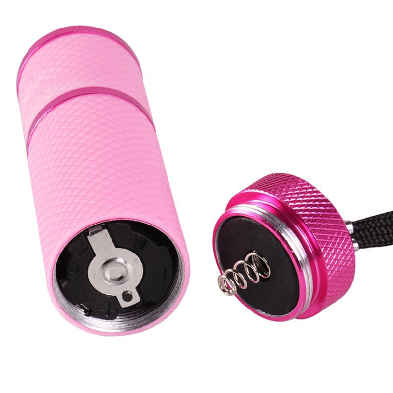 LED Flashlight UV Lamp Portable for Nail Gel Fast Dryer Cure 4 Colors Nail Dryer Mini LED Downlights Makeup Tools 12w 8.7* 2.6cm