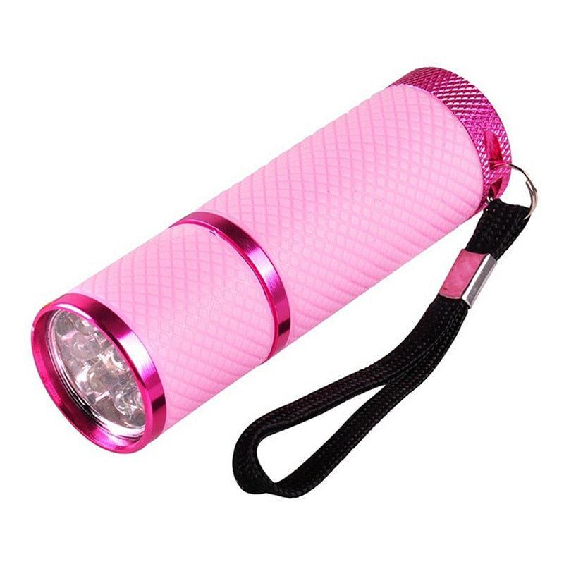 LED Flashlight UV Lamp Portable for Nail Gel Fast Dryer Cure 4 Colors Nail Dryer Mini LED Downlights Makeup Tools 12w 8.7* 2.6cm