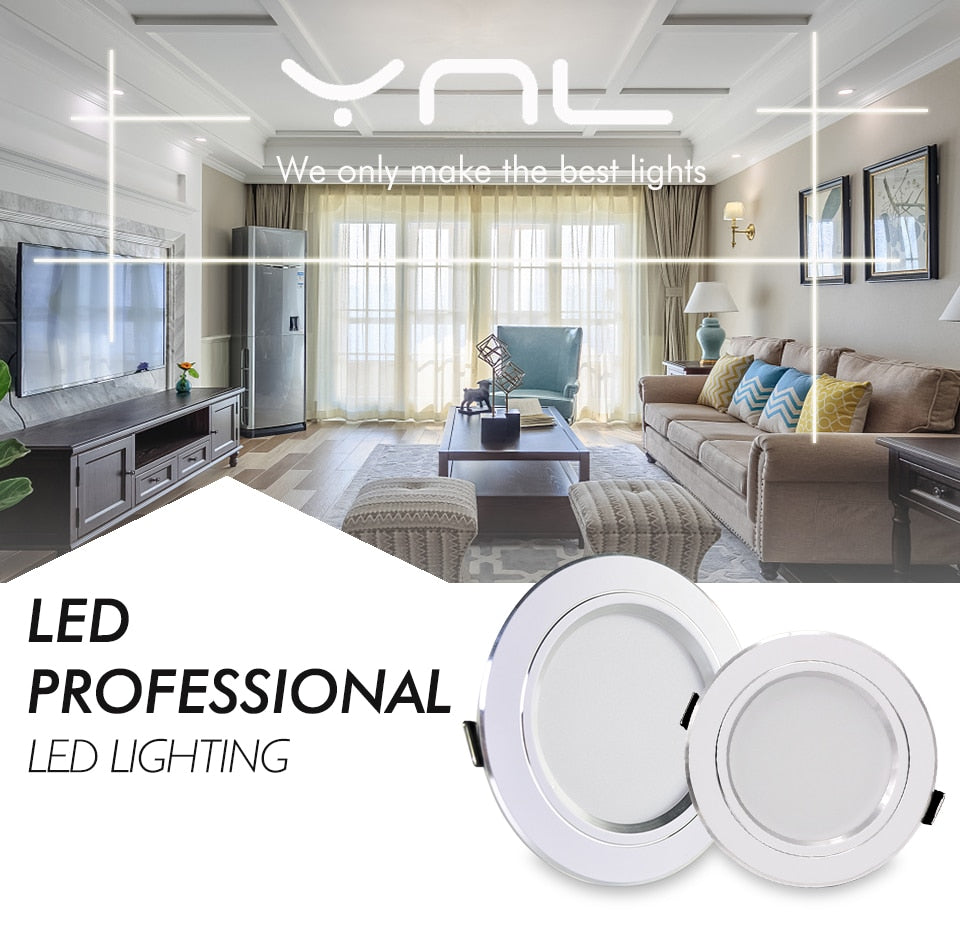 Recessed Round LED Downlight 18W 15W 12W 9W 5W LED Ceiling Lamp AC 220V-240V Indoor Lighting Warm White Cold White