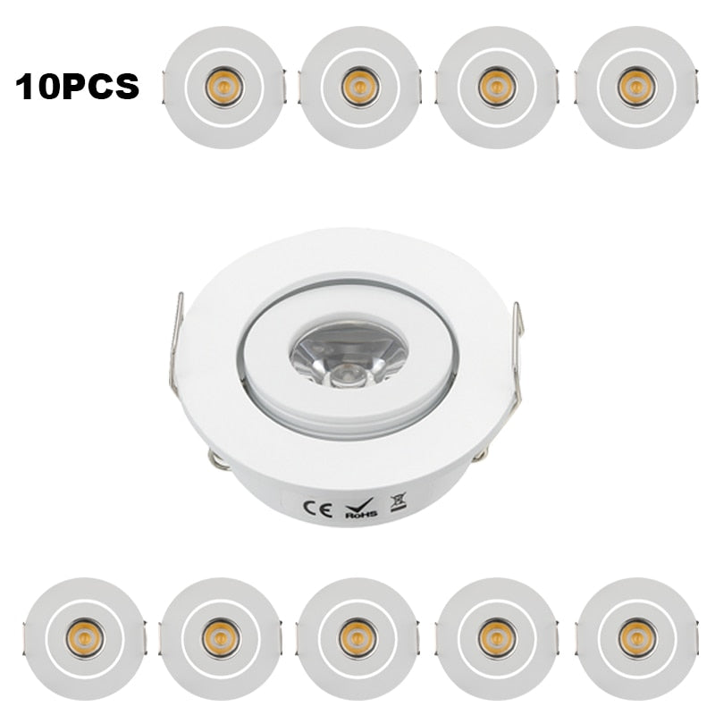 LED Downlight 10pcs/lot Jewelry Show Case Cabinet Spot Lamp White MINI LED Downlight 3W