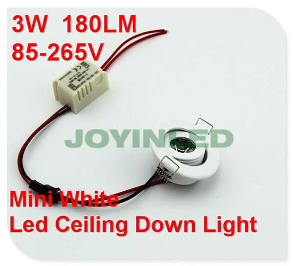 LED Downlight 10pcs/lot Jewelry Show Case Cabinet Spot Lamp White MINI LED Downlight 3W