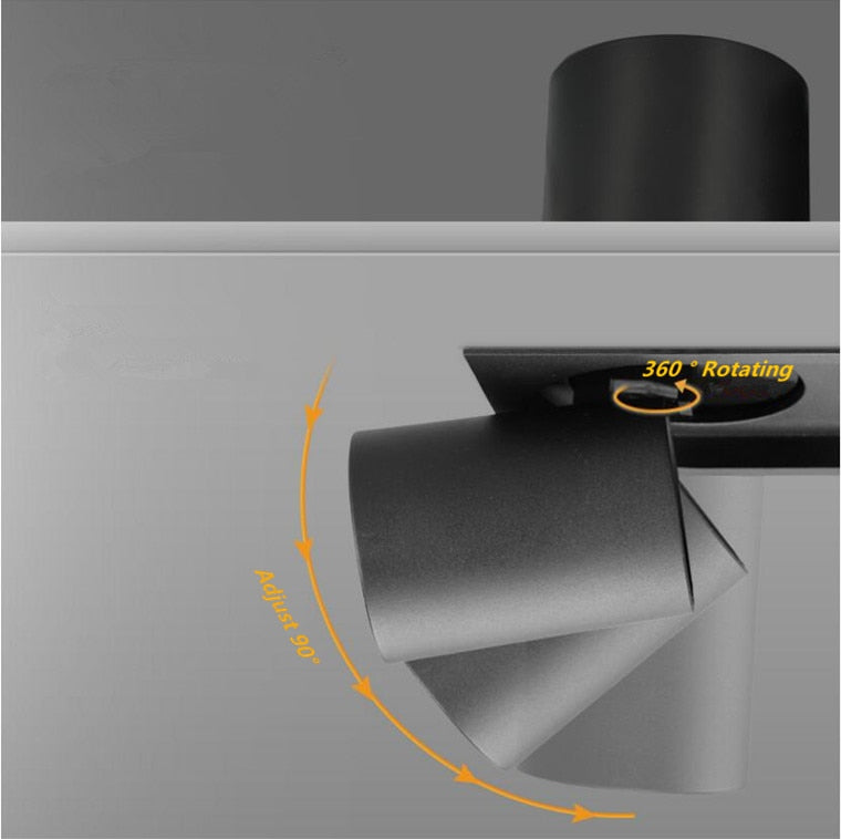 360° rotating flexible COB LED downlight, 9W 12W 18W LED ceiling spotlight, AC85~265V, indoor lighting LED light