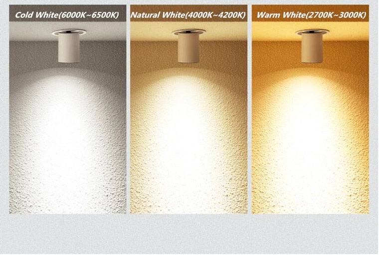 360° rotating flexible COB LED downlight, 9W 12W 18W LED ceiling spotlight, AC85~265V, indoor lighting LED light