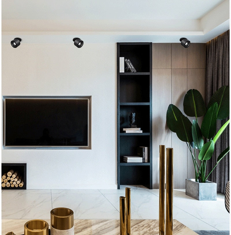 Dimmable Folding Rotating Anti Glare LED Downlights Epistar Chip 10W 15W COB Recessed Ceiling Lamps Spot Lights AC85-265V