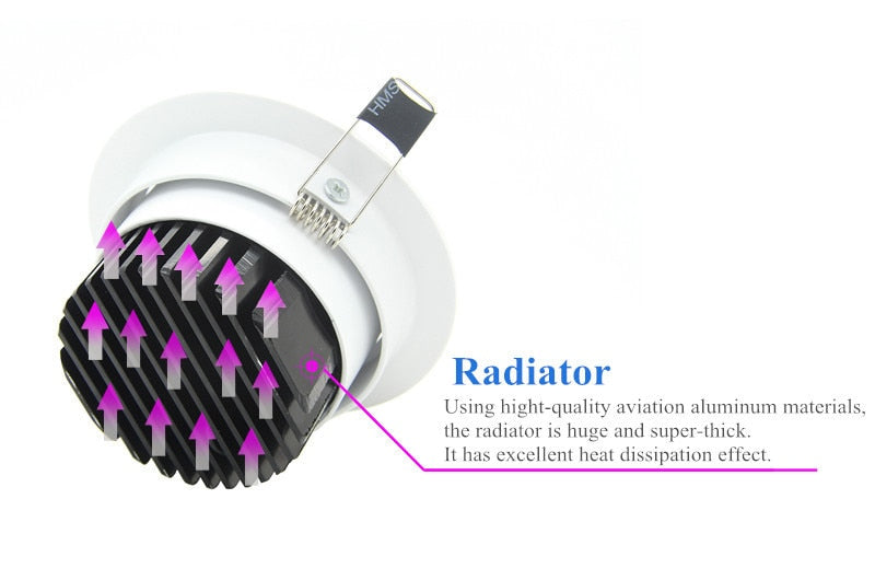 The new Super Bright Recessed LED Dimmable Downlight COB 5W 7W 9W 12W LED Spot light LED decoration Ceiling Lamp AC 110V 220V