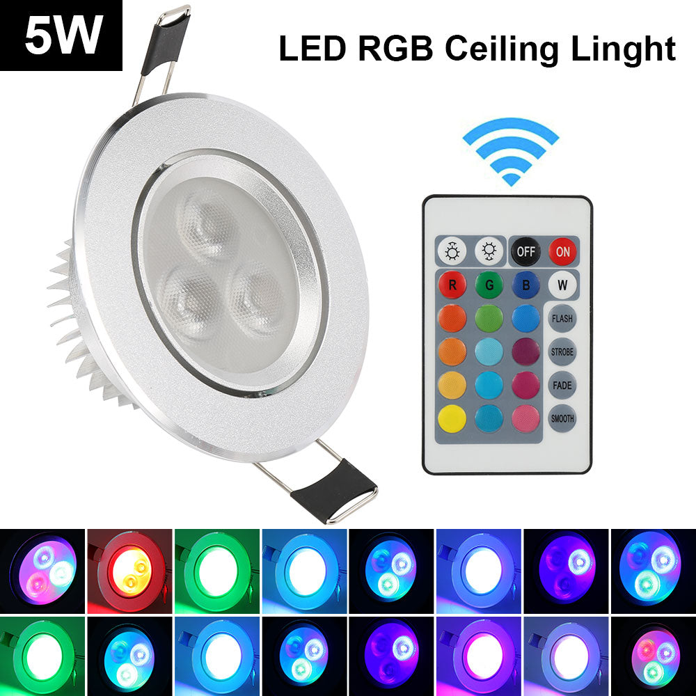 LED Downlight Ceiling Lights Recessed Spotlight with RGB Controller 4pcs/lot 5W RGB  led lamp for stage party decoration