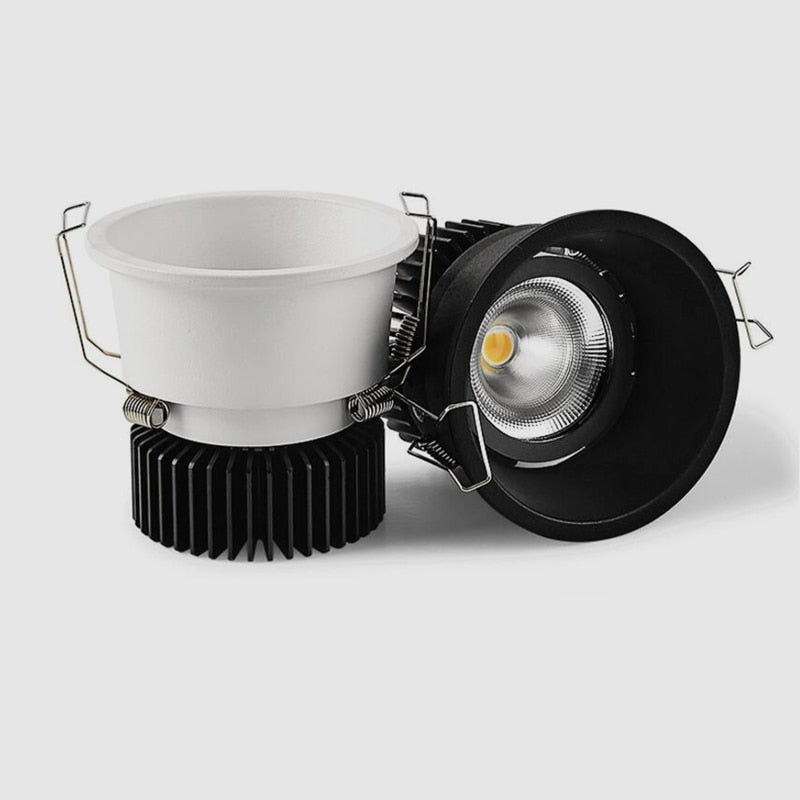Narrow Border Anti-glare Dimmable Recessed COB LED Downlights AC85-265V 9W 12W 15W 20W LED Ceiling Lamps Hotel Villa Lighting