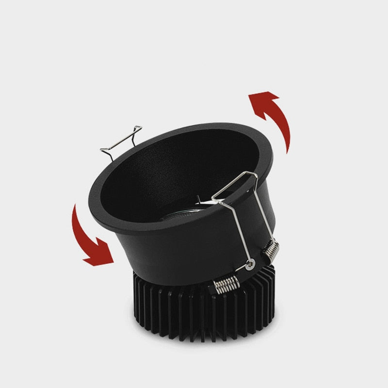 Narrow Border Anti-glare Dimmable Recessed COB LED Downlights AC85-265V 9W 12W 15W 20W LED Ceiling Lamps Hotel Villa Lighting