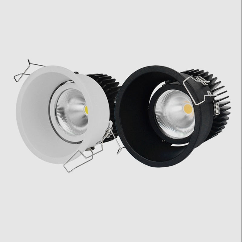 Narrow Border Anti-glare Dimmable Recessed COB LED Downlights AC85-265V 9W 12W 15W 20W LED Ceiling Lamps Hotel Villa Lighting