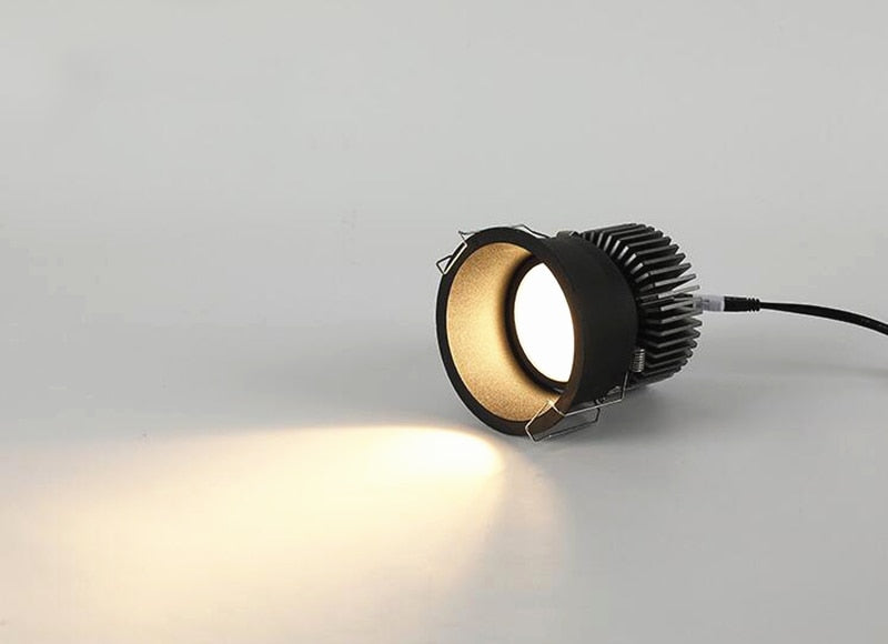 Narrow Border Anti-glare Dimmable Recessed COB LED Downlights AC85-265V 9W 12W 15W 20W LED Ceiling Lamps Hotel Villa Lighting