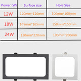 Panel Embedded LED Downlight 12W 18W 24W  Square LED Spotlight LED Ceiling Light AC110V 220V