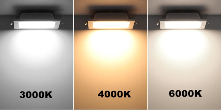 Panel Embedded LED Downlight 12W 18W 24W  Square LED Spotlight LED Ceiling Light AC110V 220V
