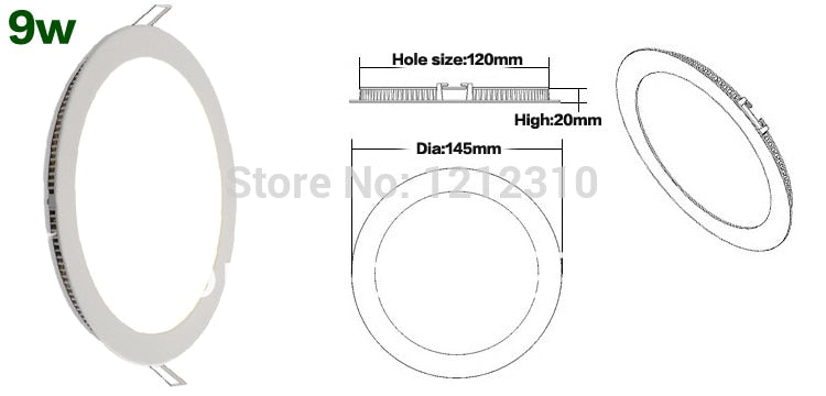 Dimmable LED Ceiling Downlight 6W 9W 12W 15W Recessed Panel Light 110-220V Warm White/White/Cold White indoor Panel Light