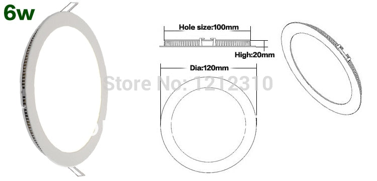 Dimmable LED Ceiling Downlight 6W 9W 12W 15W Recessed Panel Light 110-220V Warm White/White/Cold White indoor Panel Light
