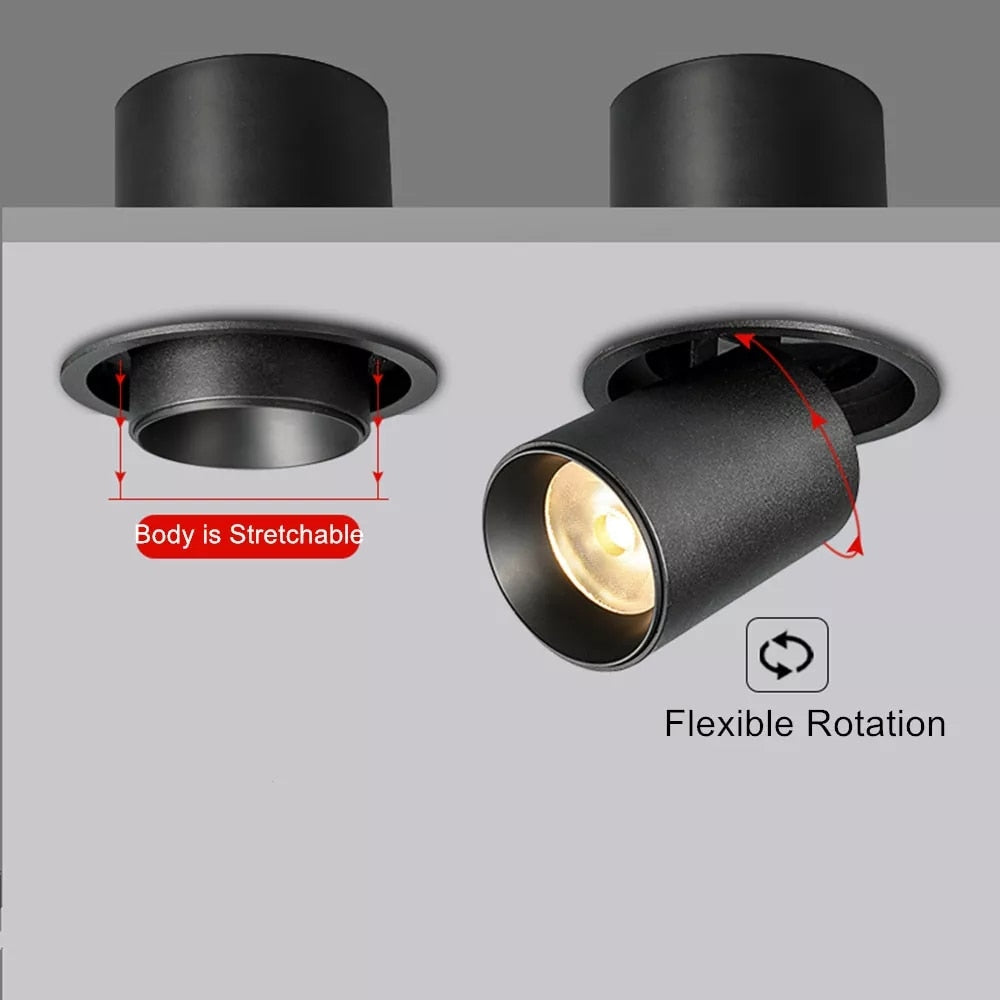 Led Recessed Lights Adjustable Led Spot Downlight Folding Rotating Indoor Ceiling Lamp AC110V 220V Room Kitchen Lamp