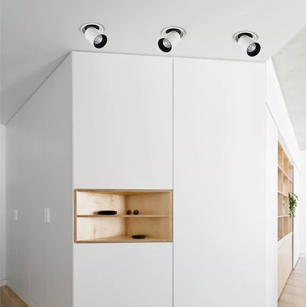 Led Recessed Lights Adjustable Led Spot Downlight Folding Rotating Indoor Ceiling Lamp AC110V 220V Room Kitchen Lamp