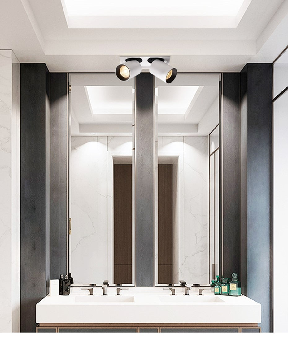 Led Recessed Lights Adjustable Led Spot Downlight Folding Rotating Indoor Ceiling Lamp AC110V 220V Room Kitchen Lamp