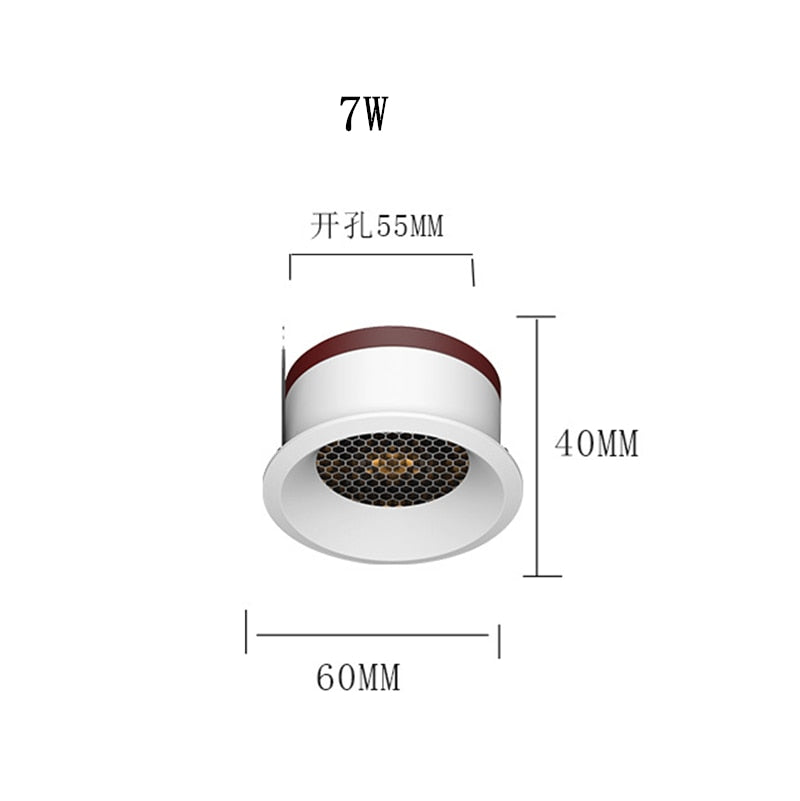 Recessed Dimmable Anti Glare LED Downlights 7W/9W/12W/15W/18W COB Ceiling Spot Lights AC90~260V Background Lamps