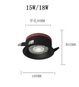 Recessed Dimmable Anti Glare LED Downlights 7W/9W/12W/15W/18W COB Ceiling Spot Lights AC90~260V Background Lamps