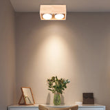 Modern Downlight LED Surface Mounted Ceiling Light Square Wood Color 9W 18W Spotlight For Dining Living Room