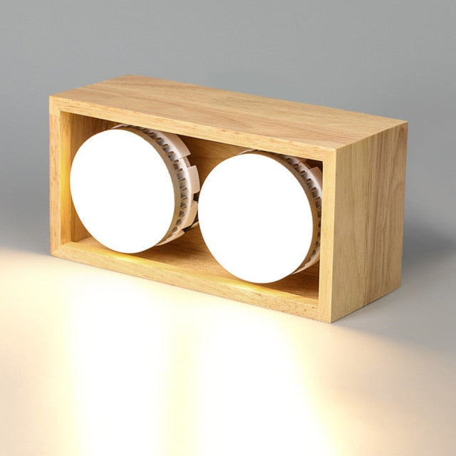 Modern Downlight LED Surface Mounted Ceiling Light Square Wood Color 9W 18W Spotlight For Dining Living Room
