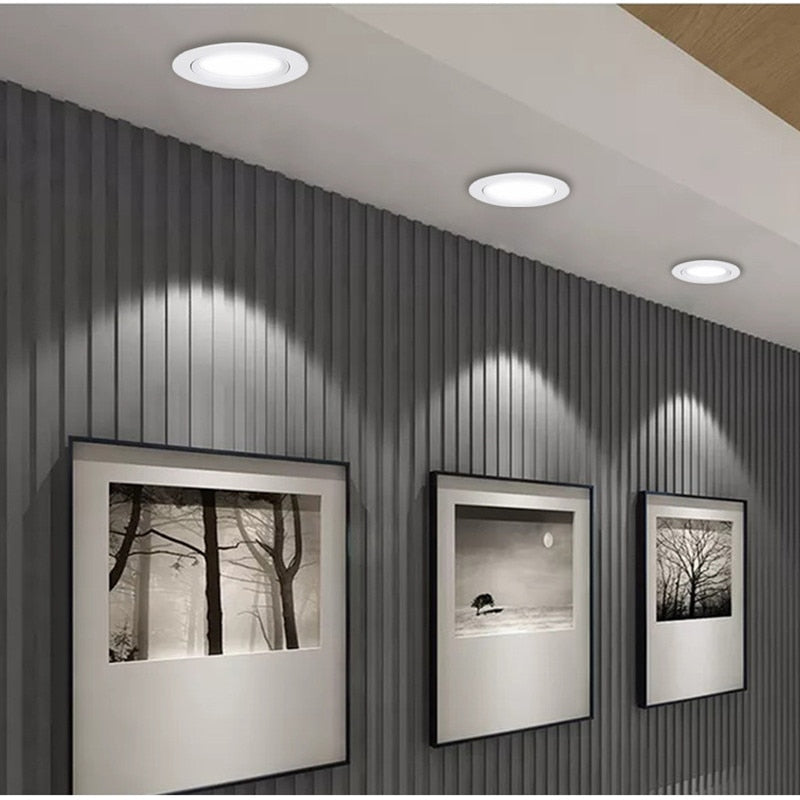 Circular Recessed LED Downlights 3W 7W 9W 12W 15W 40W COB LED Ceiling Spot Lights AC220-240V LED Ceiling Lamps Indoor Lighting
