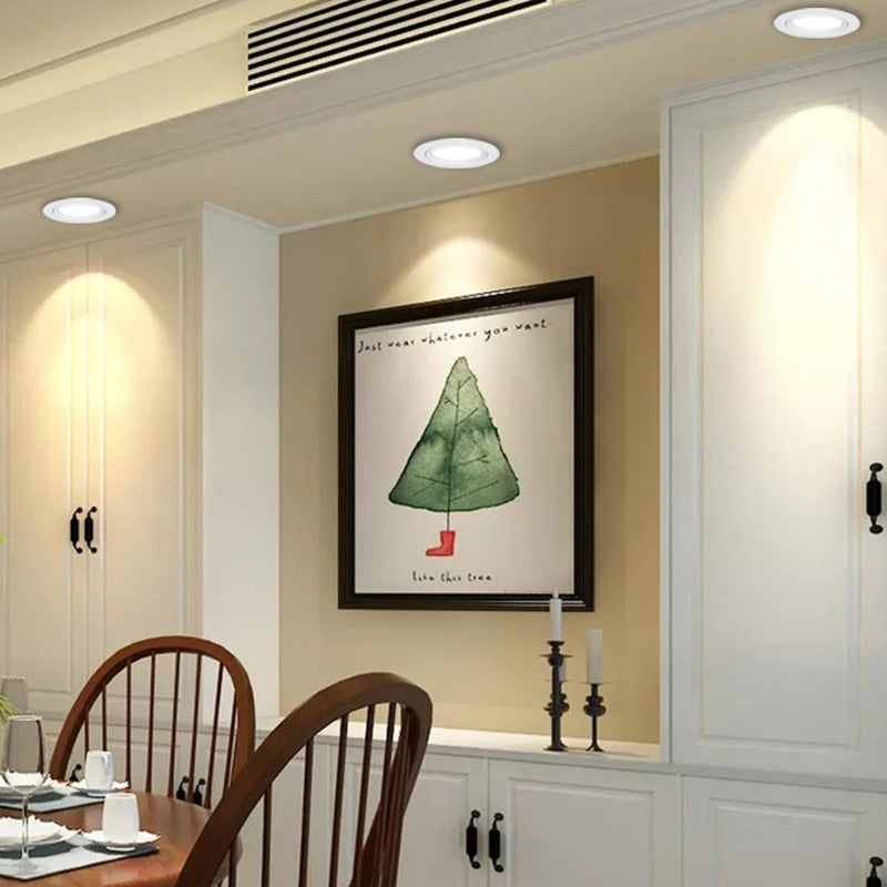 Circular Recessed LED Downlights 3W 7W 9W 12W 15W 40W COB LED Ceiling Spot Lights AC220-240V LED Ceiling Lamps Indoor Lighting