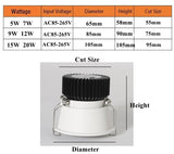 Dimmable Narrow Border Embedded Anti-Glare COB Ceiling Recessed Downlight 5W 7W 12W 20W LED Wall Wash Light Hotel Villa Lighting