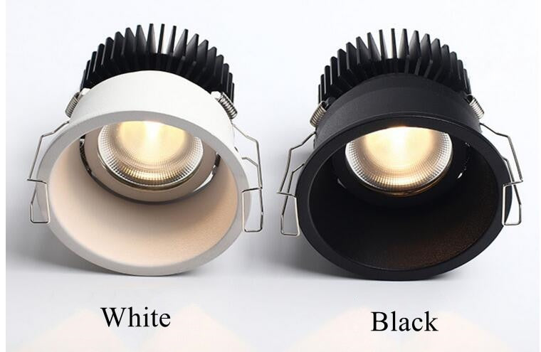 Dimmable Narrow Border Embedded Anti-Glare COB Ceiling Recessed Downlight 5W 7W 12W 20W LED Wall Wash Light Hotel Villa Lighting