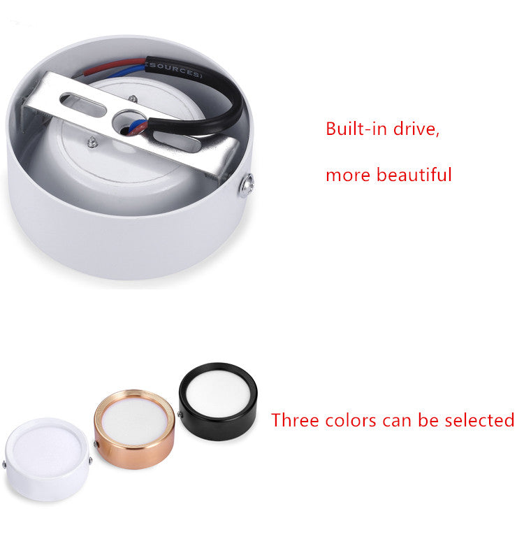 Round Surface Mounted LED Downlights 3W 5W 7W 9W 12W Mounted LED Spot Light 220V Down Light black / white / gold body