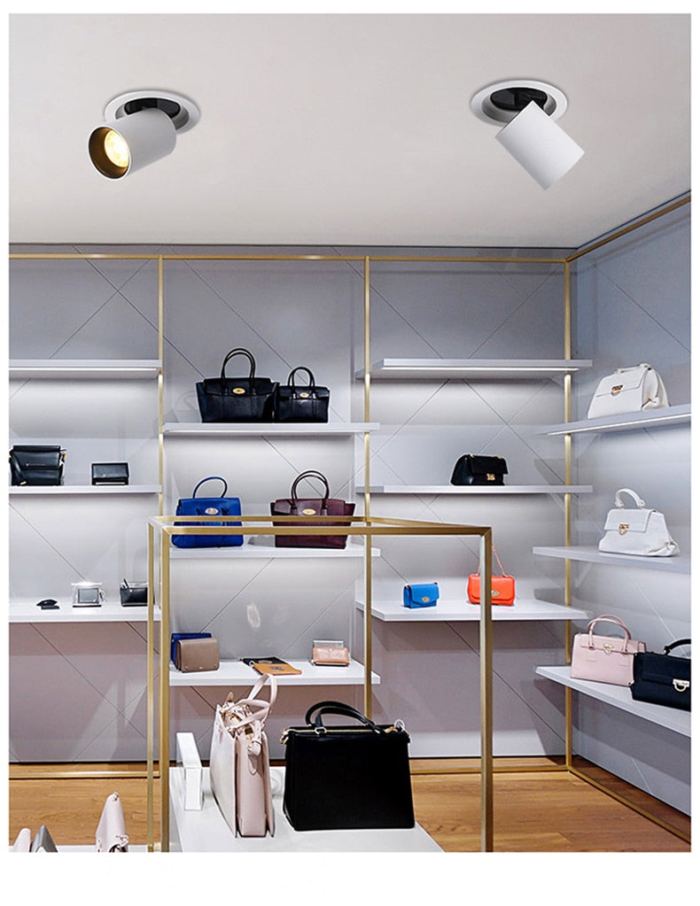 Dimmable Folding LED Ceiling Light 7W 12W 15W LED Projector Living Room TV, Background Wall Corridor COB for Ceiling Downlight